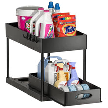 Load image into Gallery viewer, 2 Tier Pull Out Cabinet Organizer Sliding Storage Rack