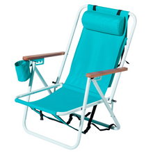 Load image into Gallery viewer, Deluxe Lightweight Foldable Reclining Portable Beach Lounge Chair