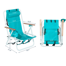 Load image into Gallery viewer, Deluxe Lightweight Foldable Reclining Portable Beach Lounge Chair