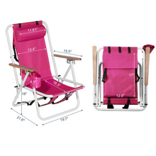 Load image into Gallery viewer, Deluxe Lightweight Foldable Reclining Portable Beach Lounge Chair