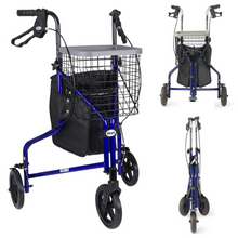 Load image into Gallery viewer, Lightweight 3 Wheel Rollator Mobility Walker with Basket

