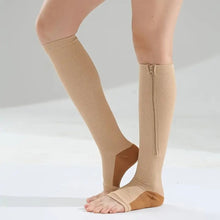 Load image into Gallery viewer, Zippered Calf Compression Stocking Socks for Women