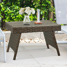 Load image into Gallery viewer, Weatherproof Indoor/Outdoor Rattan Wicker Side Table