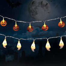 Load image into Gallery viewer, Festive Spider Pumpkin Ghost Halloween String Lights Decor