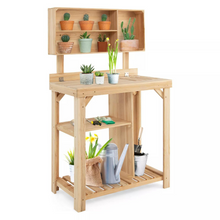 Load image into Gallery viewer, Outdoor Gardening Potting Workbench Table with Storage