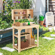 Load image into Gallery viewer, Outdoor Gardening Potting Workbench Table with Storage
