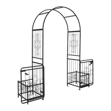 Load image into Gallery viewer, Metal Outdoor Garden Arch Trellis Arbor with Gate
