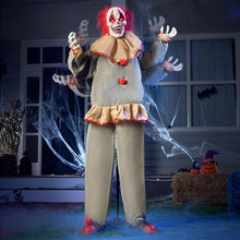Load image into Gallery viewer, 60" Scary Clown Posable Halloween Horror Animatronics Decoration