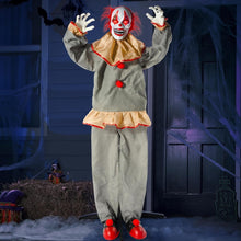 Load image into Gallery viewer, 60" Scary Clown Posable Halloween Horror Animatronics Decoration