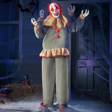 Load image into Gallery viewer, 60" Scary Clown Posable Halloween Horror Animatronics Decoration