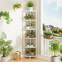 Load image into Gallery viewer, 6-Tier Corner Bookshelf for Living Room, Bedroom, Kitchen, Bathroom
