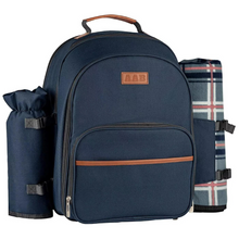 Load image into Gallery viewer, Picnic Basket Backpack Portable Set for 4