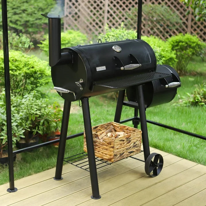 Charcoal Grill with Offset Smoker Combo