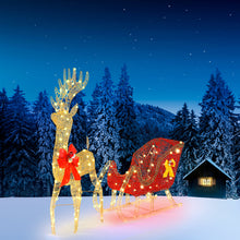 Load image into Gallery viewer, Life Size Outdoor Christmas Reindeer Sleigh Decoration