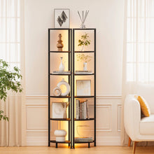 Load image into Gallery viewer, 6-Tier Corner Bookshelf for Living Room, Bedroom, Kitchen, Bathroom