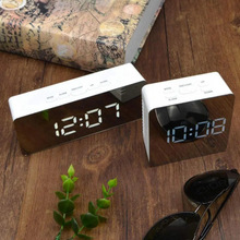 Load image into Gallery viewer, Compact High Tech Mirror LED Display Tabletop Digital Alarm Clock
