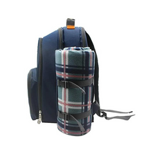 Load image into Gallery viewer, Picnic Basket Backpack Portable Set for 4