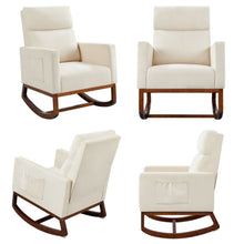 Load image into Gallery viewer, Cushioned Rocking Chair Modern Wooden Porch Rocker