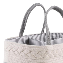 Load image into Gallery viewer, Baby Diaper Caddy Storage Basket Canvas Rope Organizer