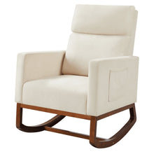 Load image into Gallery viewer, Cushioned Rocking Chair Modern Wooden Porch Rocker