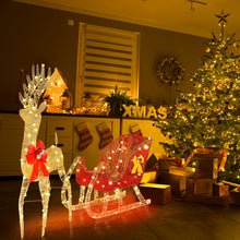 Load image into Gallery viewer, Life Size Outdoor Christmas Reindeer Sleigh Decoration
