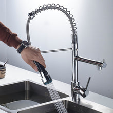 Load image into Gallery viewer, Single Handle Chrome Kitchen Faucet With Pull-Out Spray