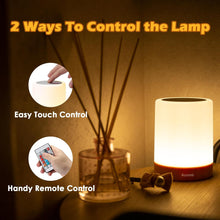 Load image into Gallery viewer, LED Touch Sensor Bedside Table Lamp With Remote