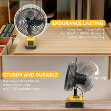 Load image into Gallery viewer, Portable Cordless Jobsite Fan for Dewalt 20V Li-ion Battery