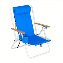 Load image into Gallery viewer, Deluxe Lightweight Foldable Reclining Portable Beach Lounge Chair