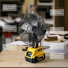 Load image into Gallery viewer, Portable Cordless Jobsite Fan for Dewalt 20V Li-ion Battery