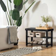 Load image into Gallery viewer, Modern 3-Tier Bamboo Shoe Bench Entryway