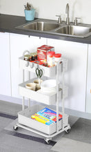 Load image into Gallery viewer, Heavy Duty 3-Tier Metal Utility Rolling Cart