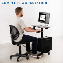 Load image into Gallery viewer, Rolling Mobile Computer Workstation Desk Cart