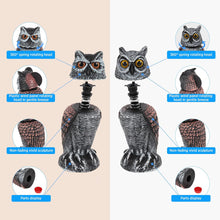 Load image into Gallery viewer, 2 Pack Owl Decoy Bird Repeller With Rotating Head