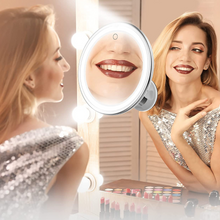 Load image into Gallery viewer, LED Vanity Bathroom 10x Magnifying Makeup Travel Mirror With Light