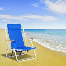 Load image into Gallery viewer, Deluxe Lightweight Foldable Reclining Portable Beach Lounge Chair