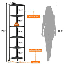 Load image into Gallery viewer, 6-Tier Corner Bookshelf for Living Room, Bedroom, Kitchen, Bathroom