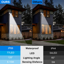 Load image into Gallery viewer, 2 Pack Solar Motion Sensor Lights Outdoor, 77 LED Wireless Flood Security Spotlights for Yard, Garden, Driveway