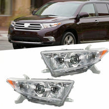Load image into Gallery viewer, 2011-2013 Toyota Highlander Chrome Headlights, Left & Right Side Headlamp Assembly Pair