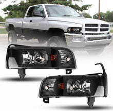 Load image into Gallery viewer, 1994-2001 Dodge Ram 1500 2500 3500 Headlights, Factory Style Crystal Clear Lens Assembly, Left & Right Side Pair, Direct OEM Fit