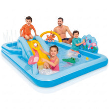 Load image into Gallery viewer, Inflatable Jungle Adventure Kiddie Pool with Sprayer, 96 x 78 x 28 Inch Kids Play Center
