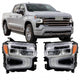 2022 to 2024 Chevrolet Silverado 1500 LTZ RST Full LED Headlights, Direct OE Replacement, Left & Right Side Pair, Chrome Housing