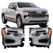Load image into Gallery viewer, 2022 to 2024 Chevrolet Silverado 1500 LTZ RST Full LED Headlights, Direct OE Replacement, Left & Right Side Pair, Chrome Housing