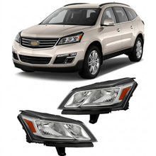 Load image into Gallery viewer, 2013 to 2017 Chevrolet Traverse Halogen Headlights, Crystal Clear Lens Chrome Housing, Left Driver & Right Passenger Side Pair, Direct OEM Fit