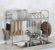 Load image into Gallery viewer, Large Stainless Steel Over The Sink Dish Drying Kitchen Rack