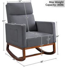 Load image into Gallery viewer, Cushioned Rocking Chair Modern Wooden Porch Rocker