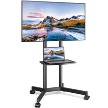 Load image into Gallery viewer, Rolling Tv Stand Mobile Cart With Shelf