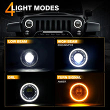 Load image into Gallery viewer, 7-Inch Round LED Projector Headlight with DRL & Amber Turn Signal