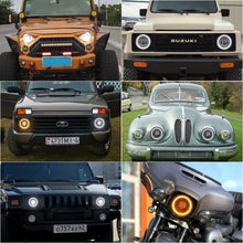 Load image into Gallery viewer, 7-Inch Round LED Projector Headlight with DRL & Amber Turn Signal