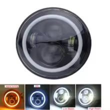 Load image into Gallery viewer, 7-Inch Round LED Projector Headlight with White DRL & Amber Turn Signal